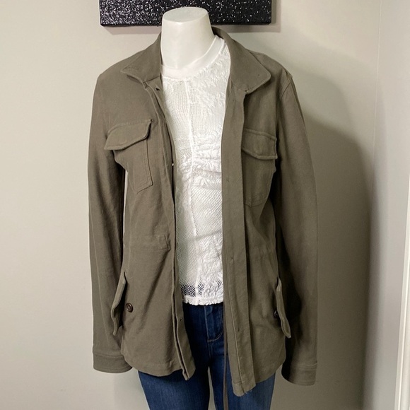 JAMES PERSE Olive Green Utility Drawstring Jacket Coat Pockets Size Small - Picture 1 of 14